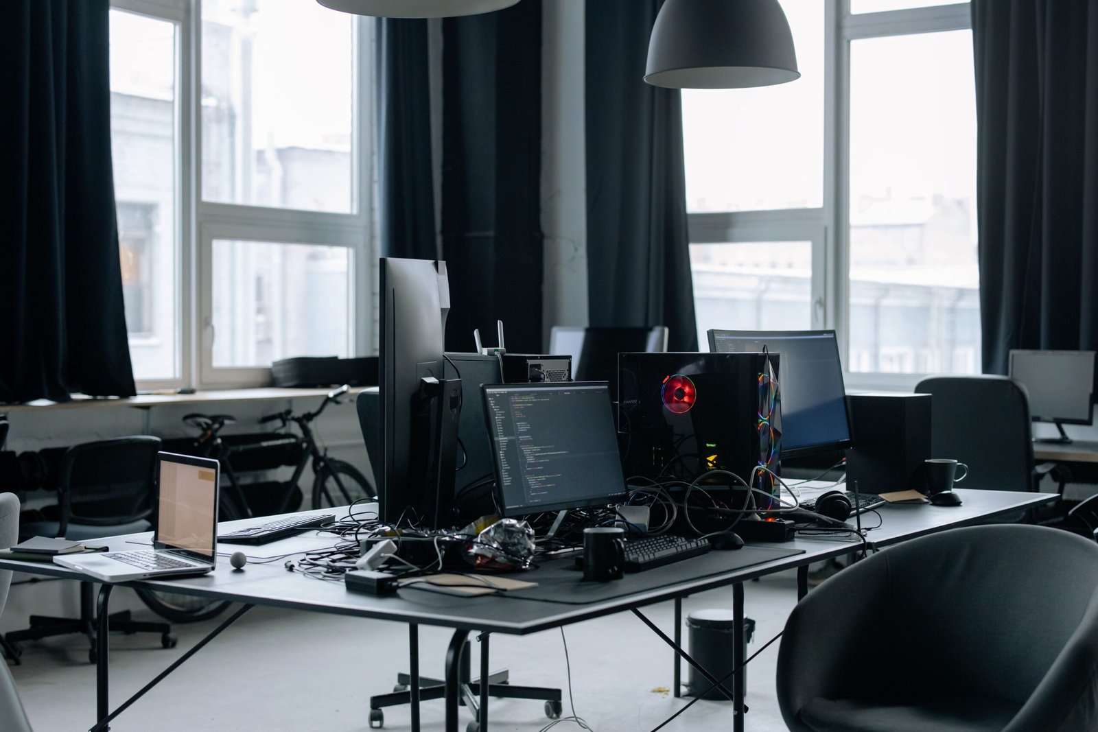 Team collaborating in modern office